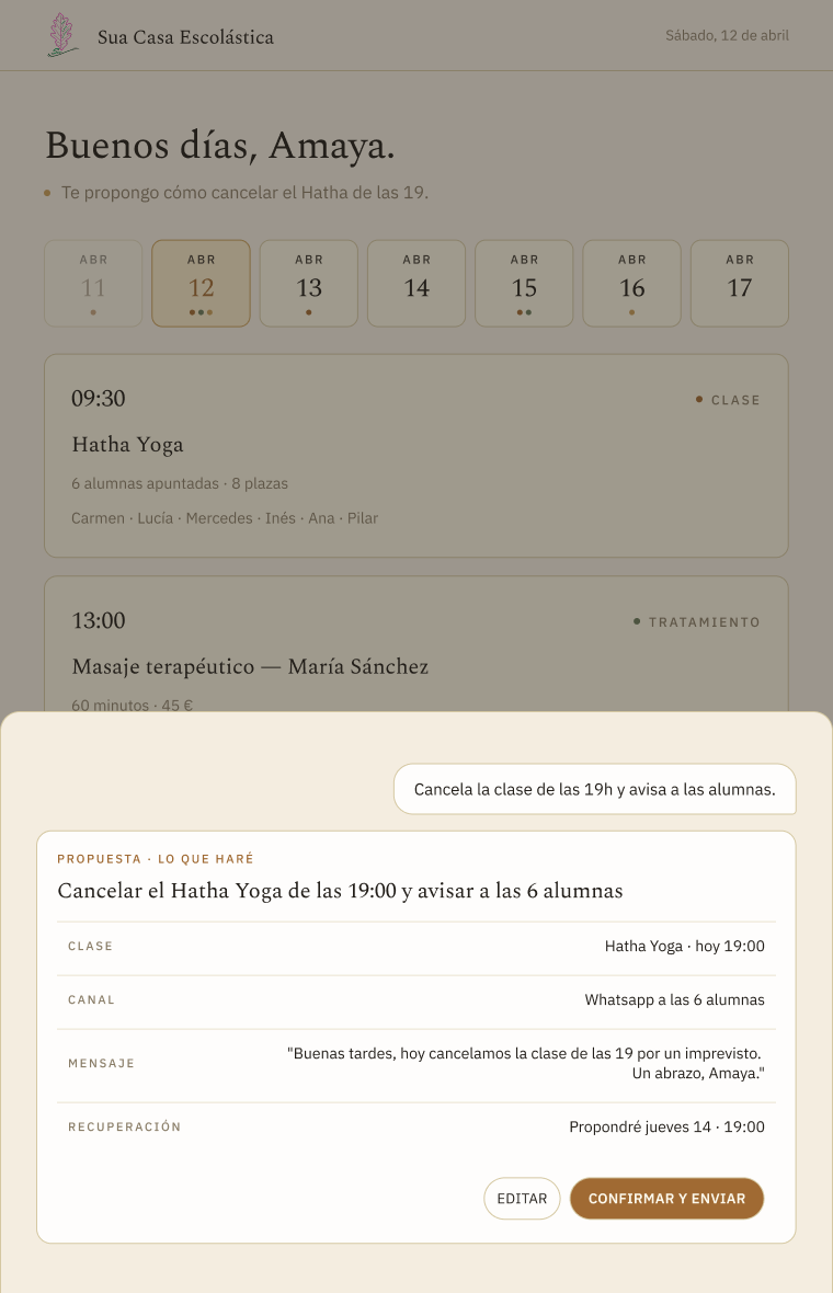 AI scheduling assistant screen replacing complex booking forms with natural language
